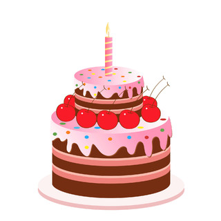 卡通生日蛋糕元素GIF动态图生日快乐蛋糕元素